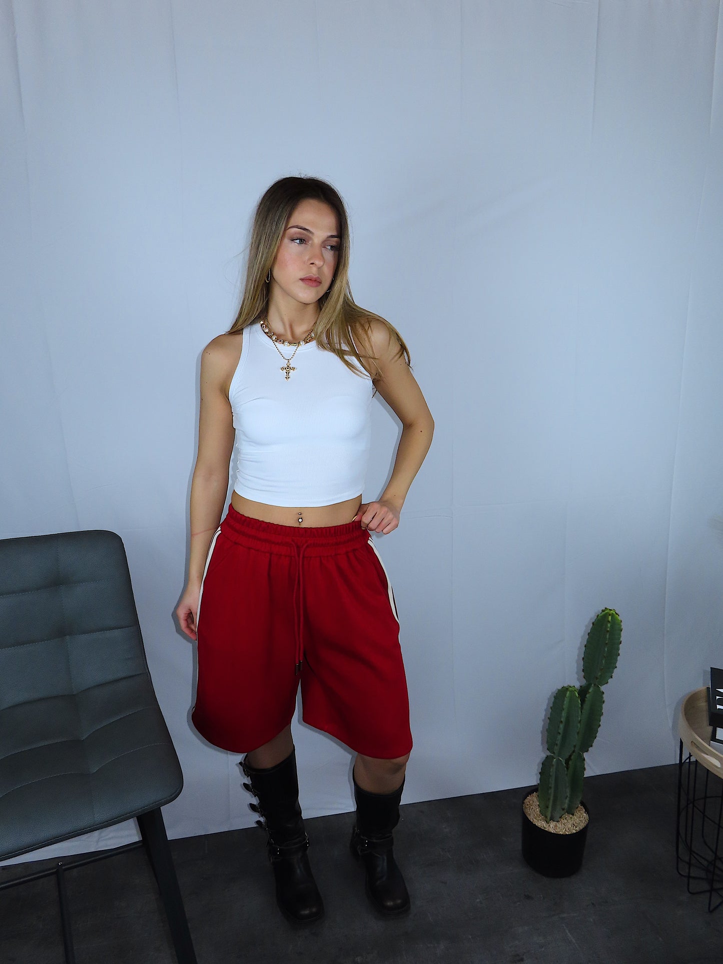 Shorts lumina red donna vista frontale completa