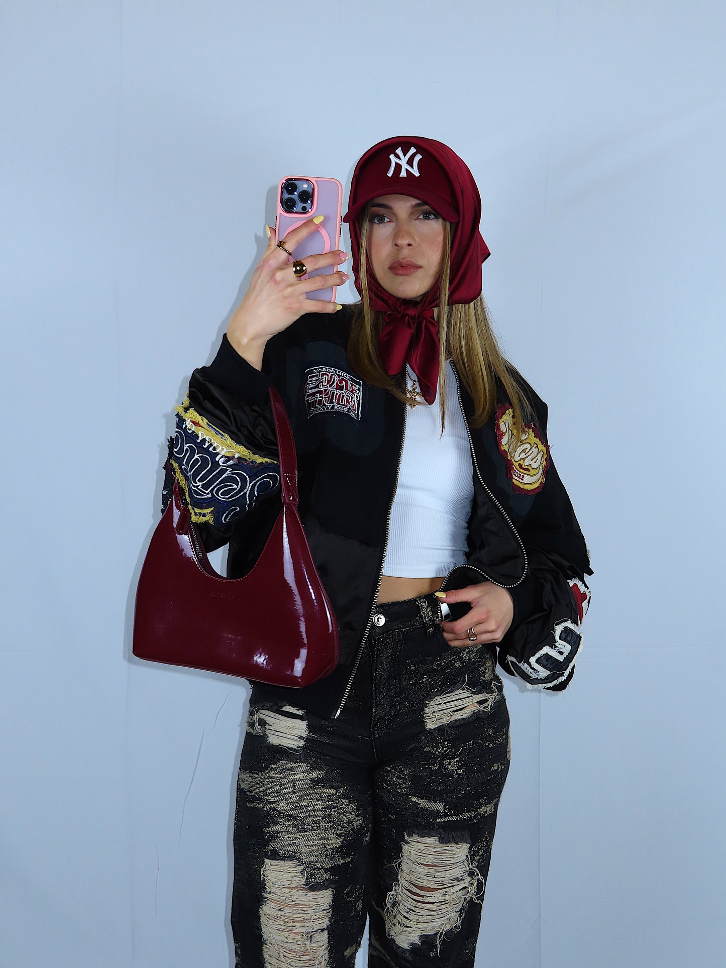 Bomber Minnesota donna design urban toppe vista frontale