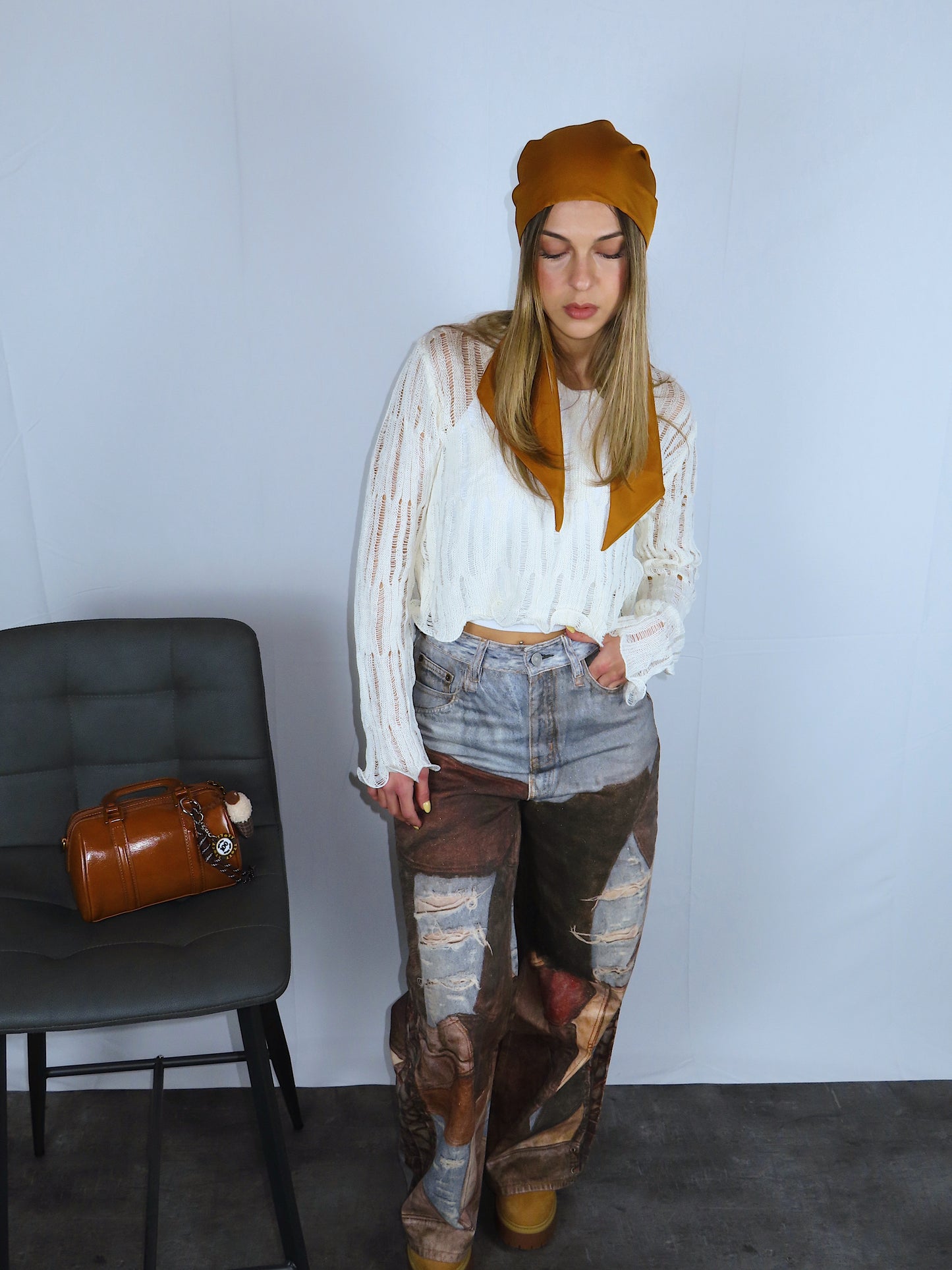 Set cream donna vista frontale casual chic completo
