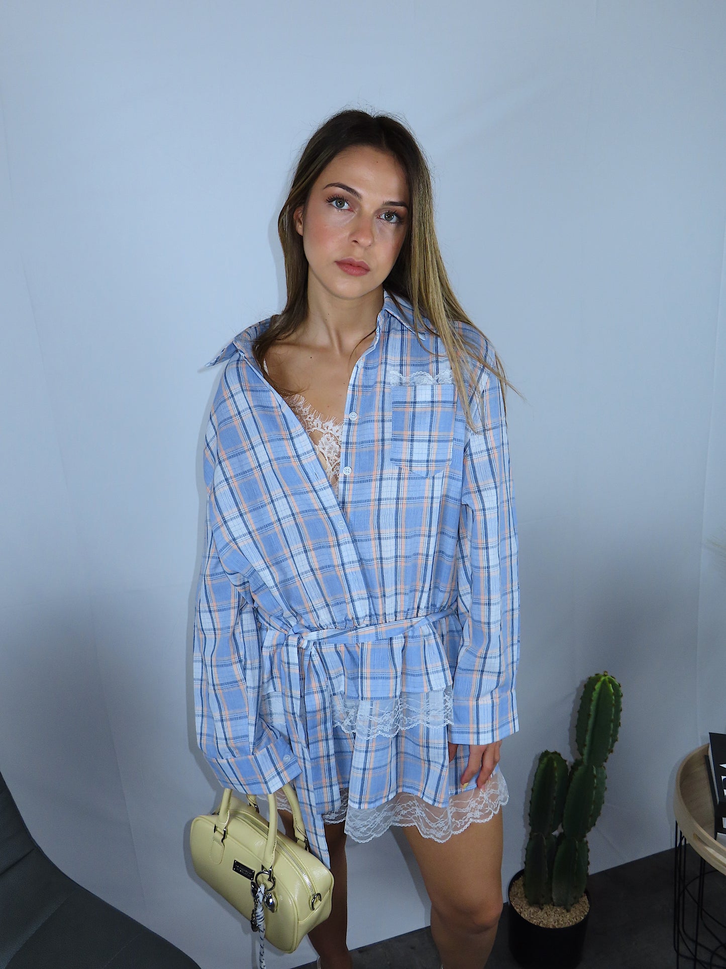 Dress picnic blue donna vista frontale più vicina