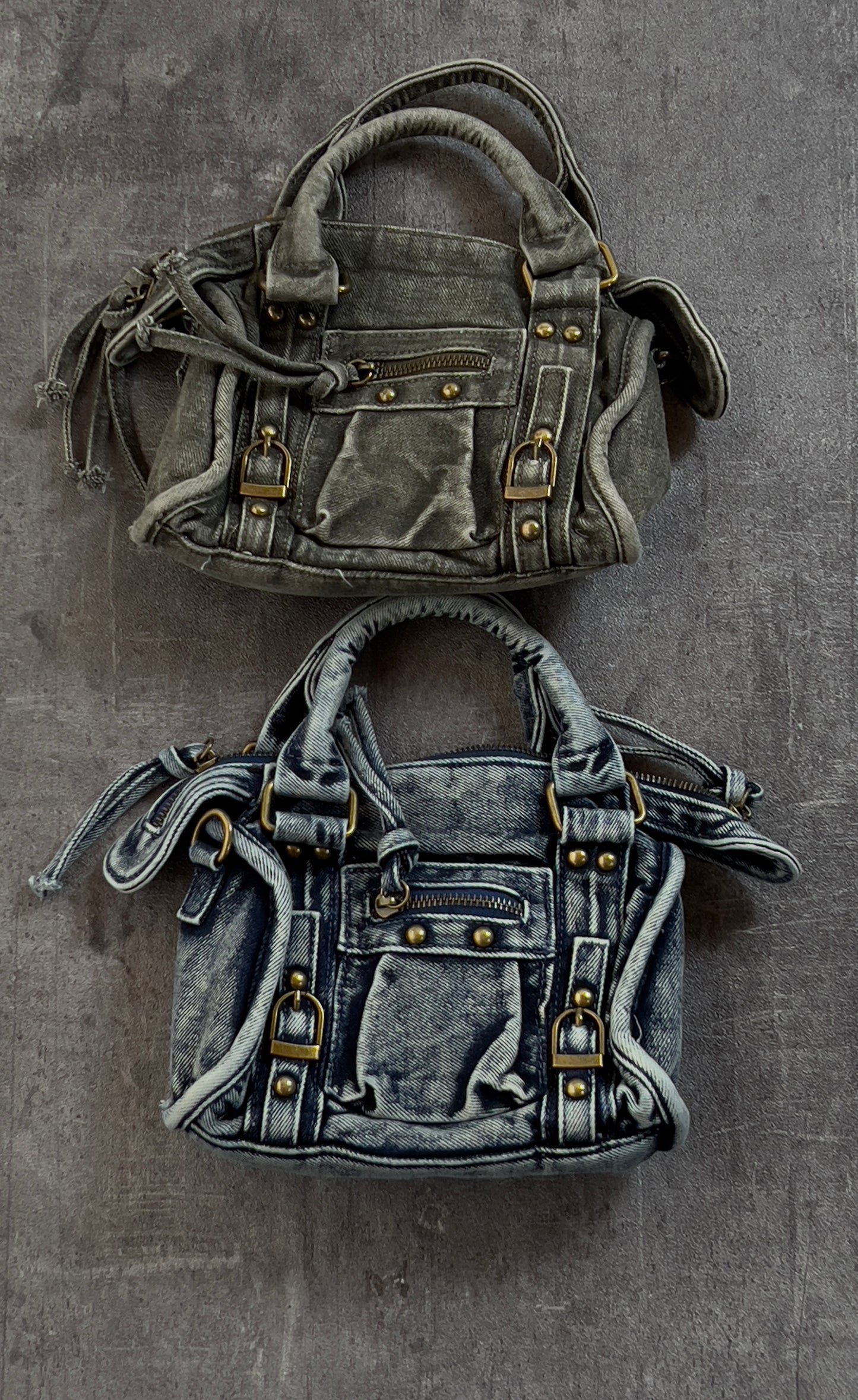Bag mood bale dettaglio tessuto denim primo piano