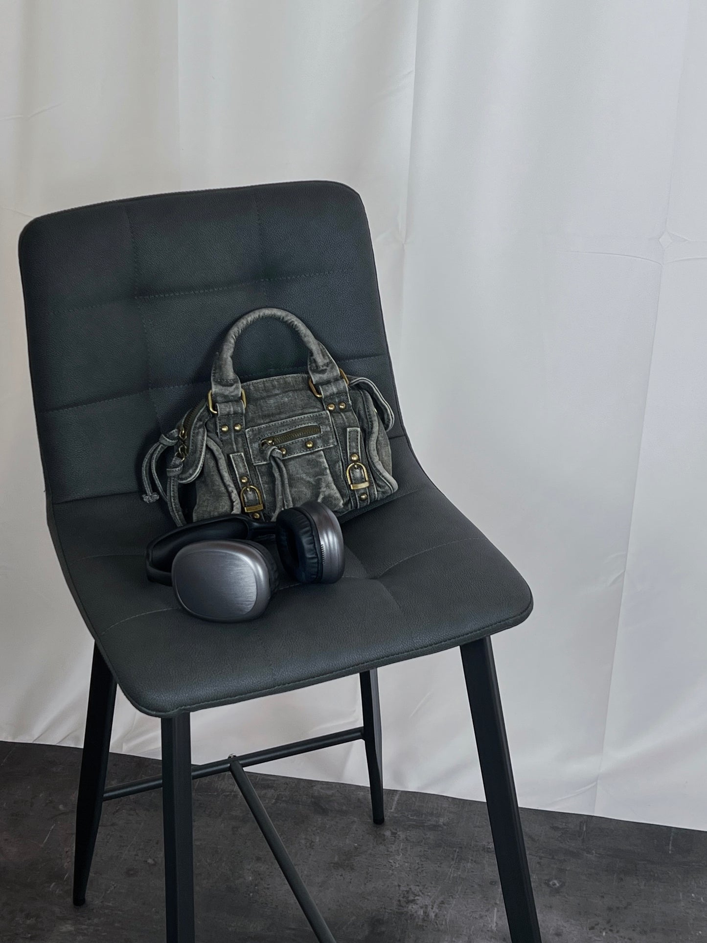 Bag mood bale grey denim tracolla removibile vista frontale