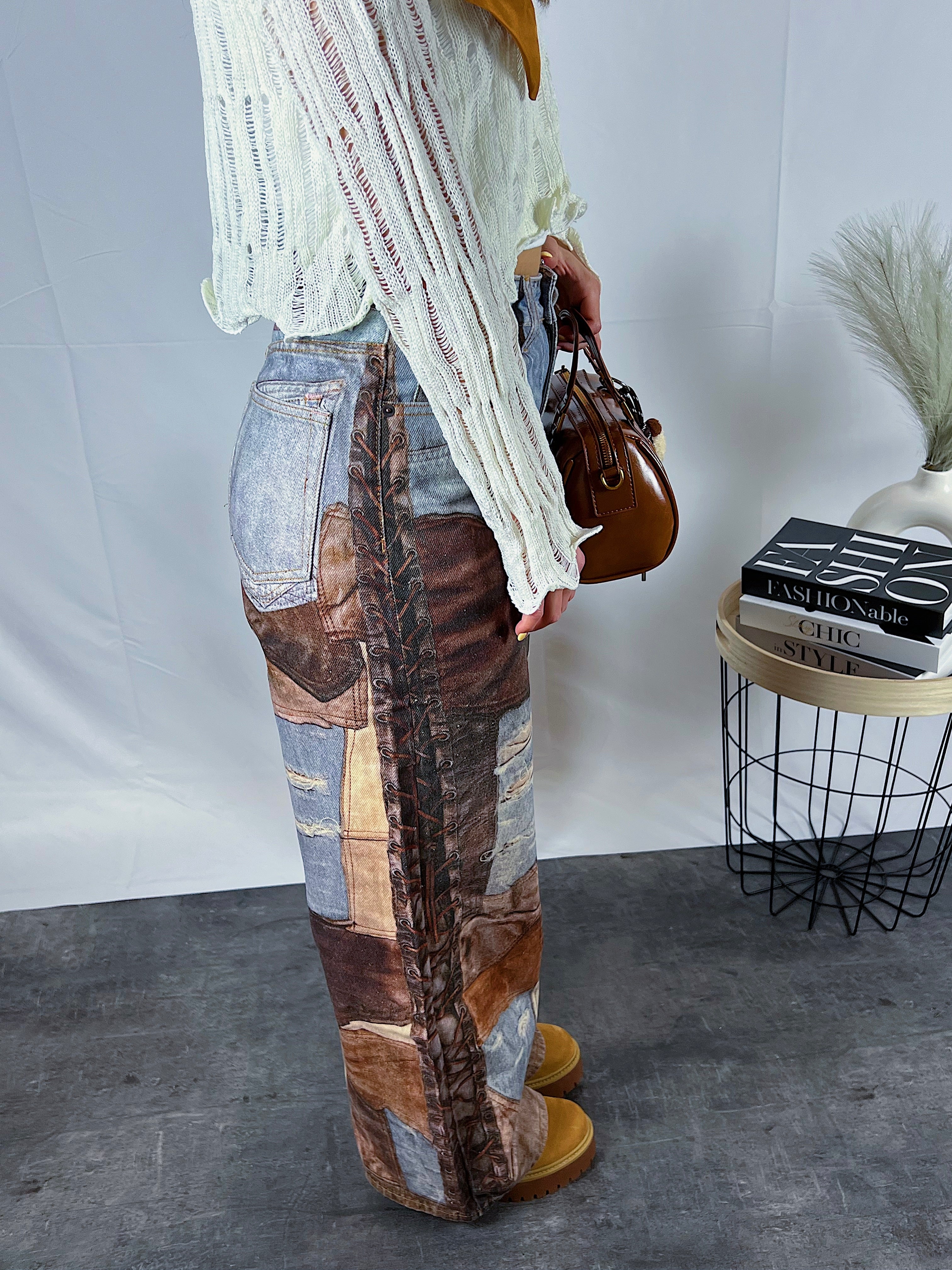 Denim mood acne donna vista laterale fit regolare