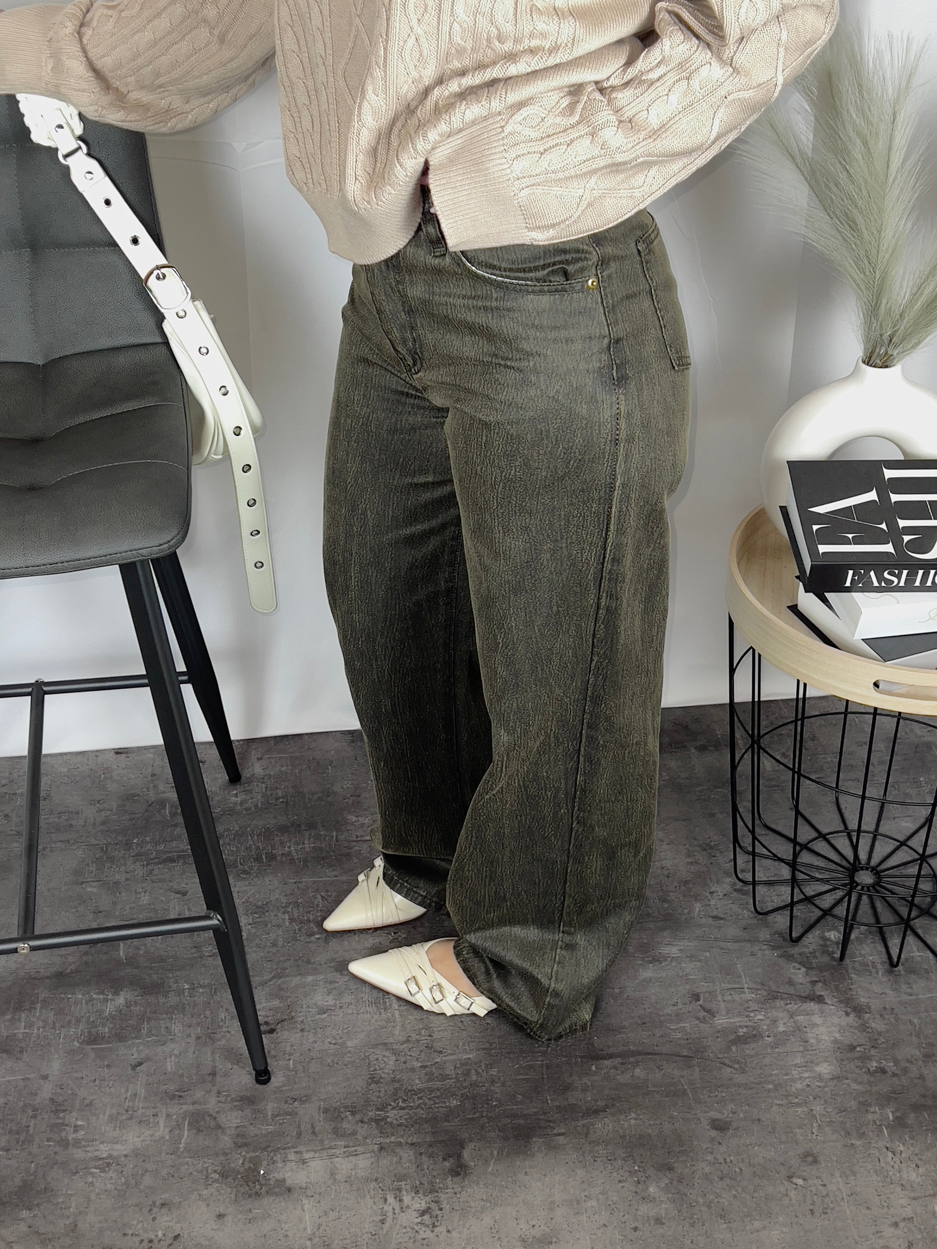 Denim leather effect donna vista laterale dettaglio texture
